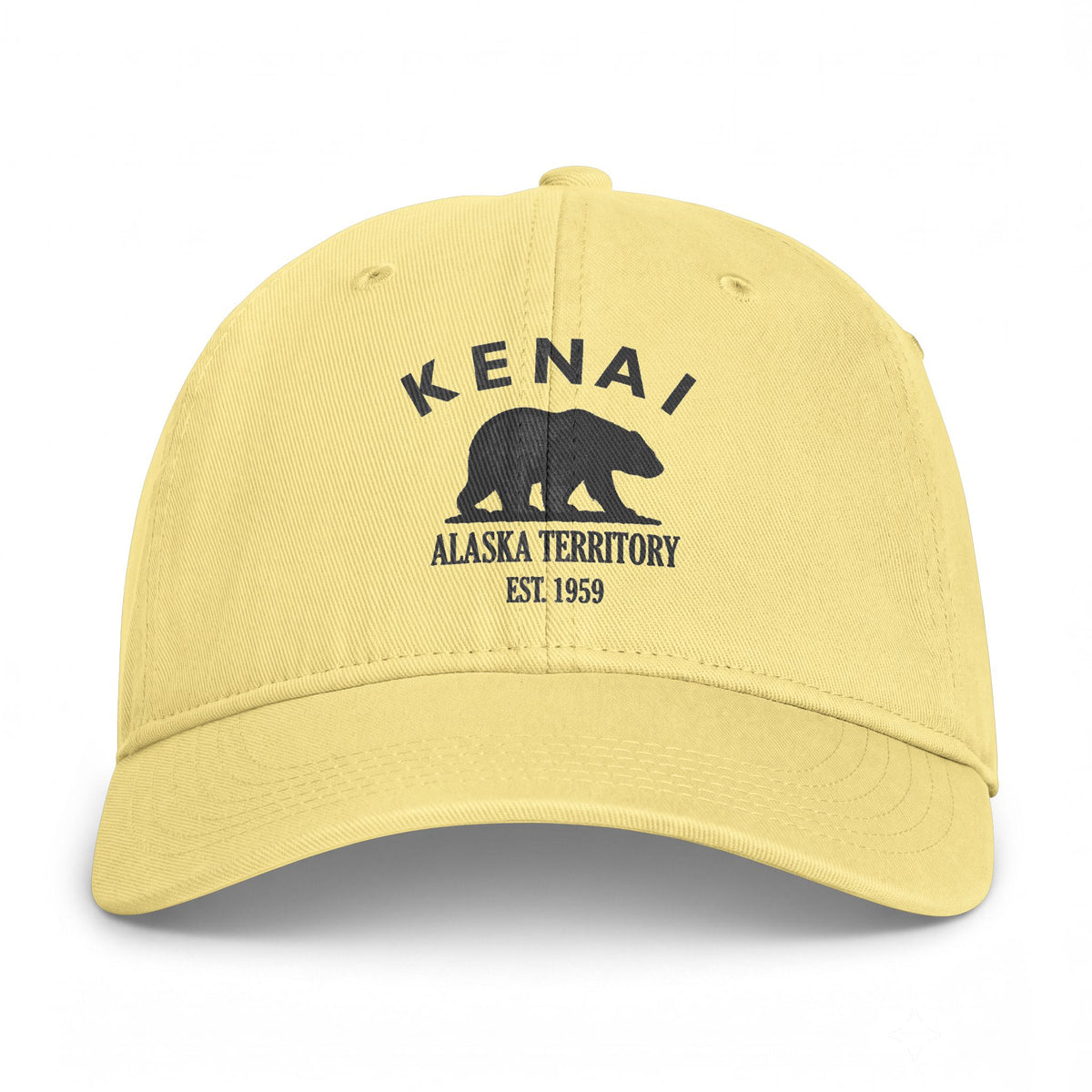 Kenai Alaska Distressed Cotton Cap - Charcoal Print Logo