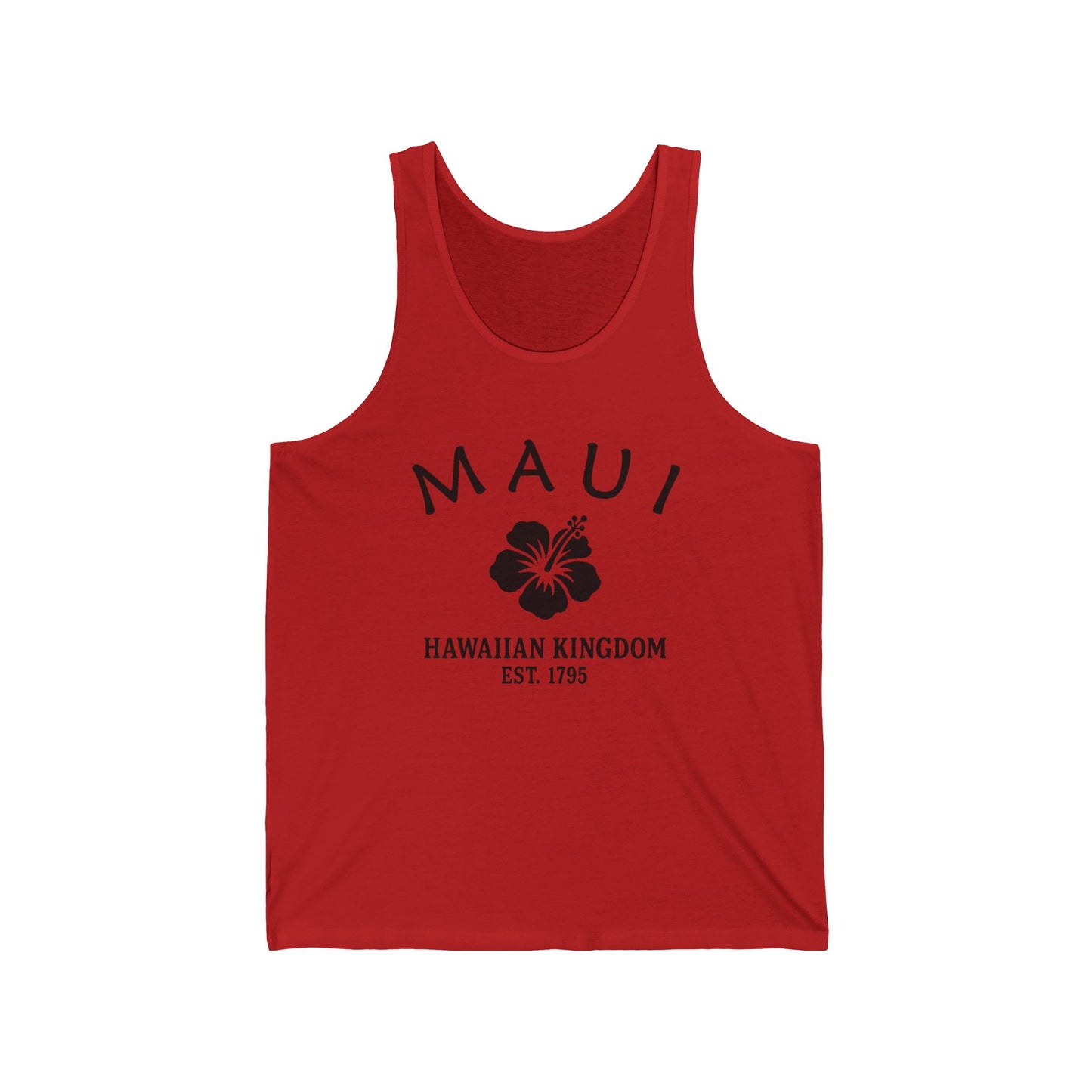 Maui Hawaii Unisex Cotton Jersey Tank Top - Black Logo