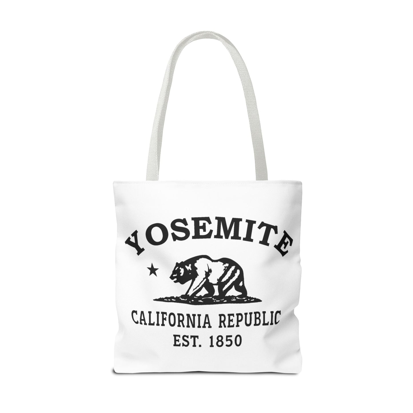 Yosemite California Vintage Retro Light Canvas Tote - Black Logo