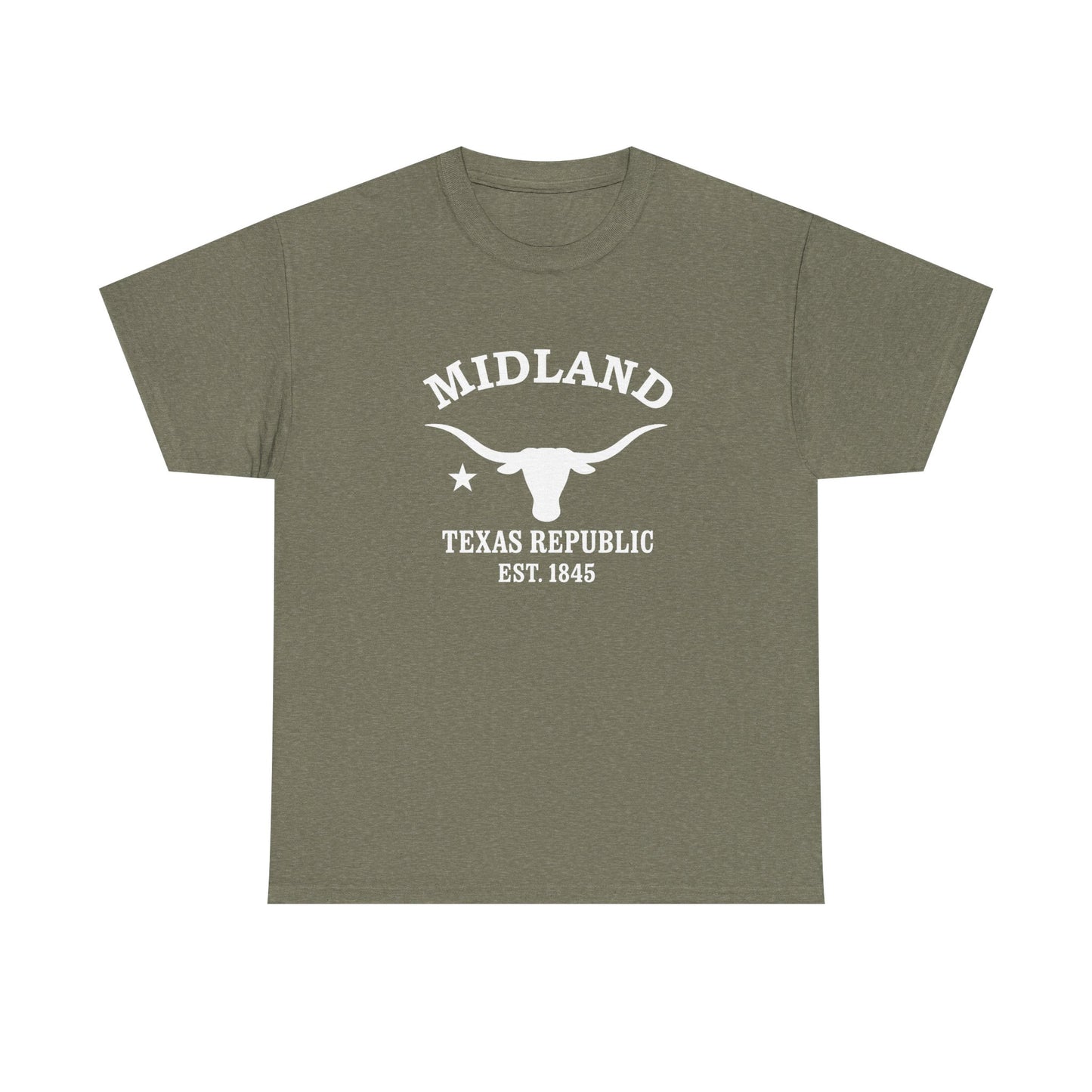 Midland Texas Vintage Retro Unisex Heavy Cotton Tee - White Logo