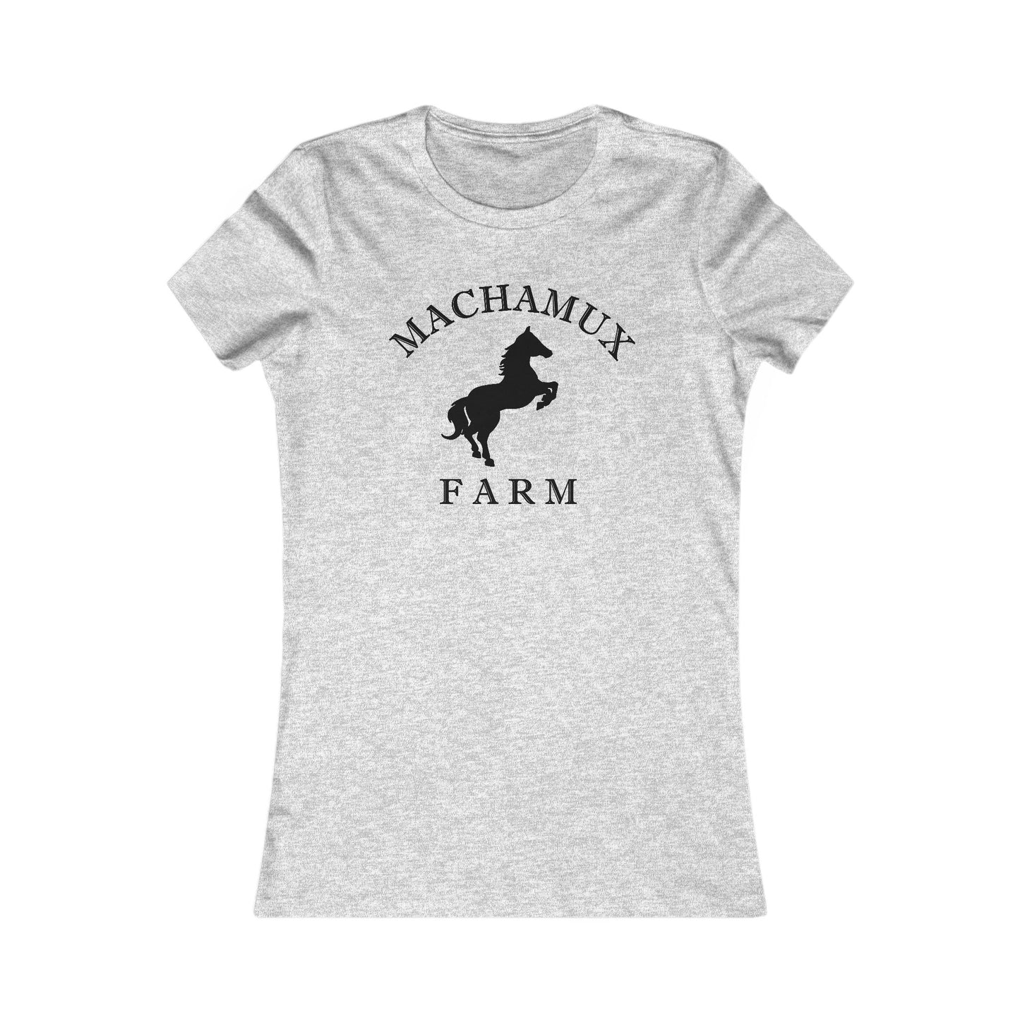 Machamux Farm Ringspun Cotton Fitted Vintage Retro Womens Tee - Black Logo