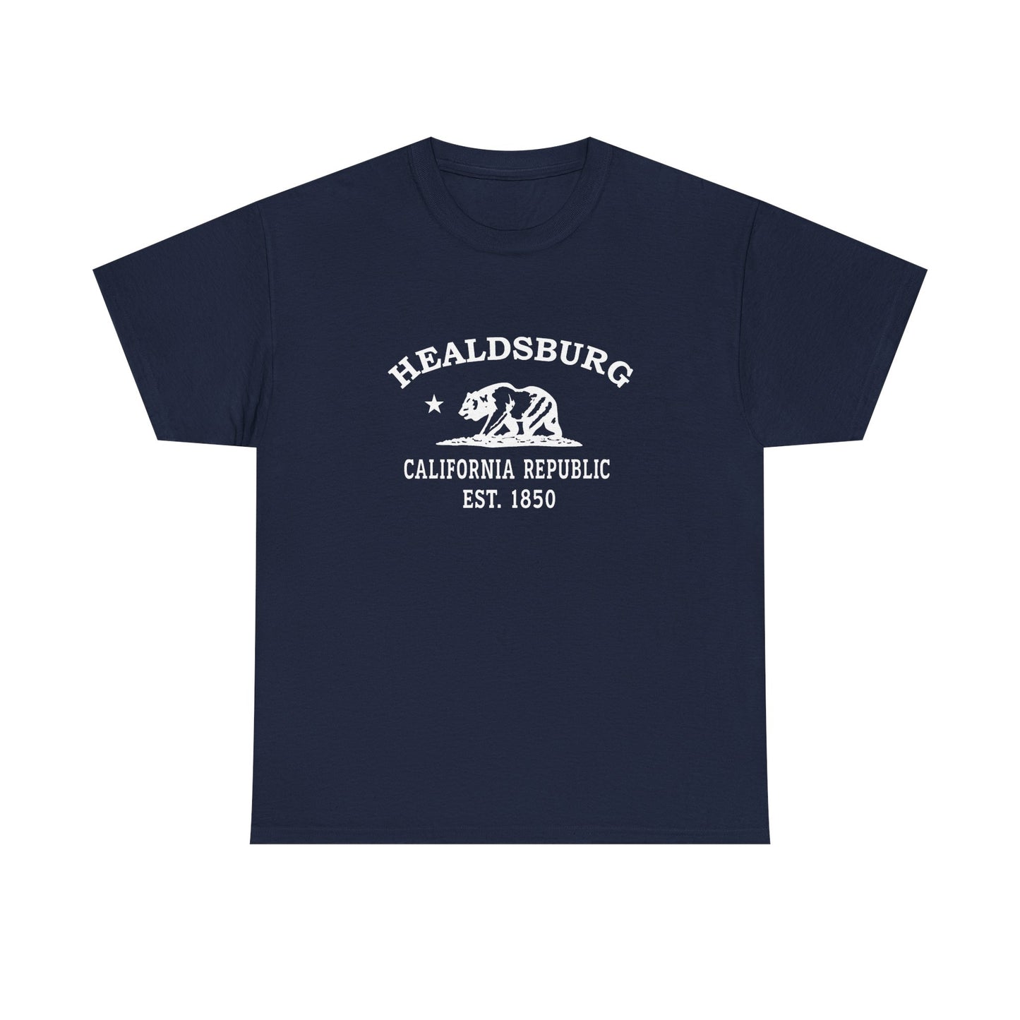 Healdsburg California Vintage Retro Unisex Heavy Cotton Tee - White Logo