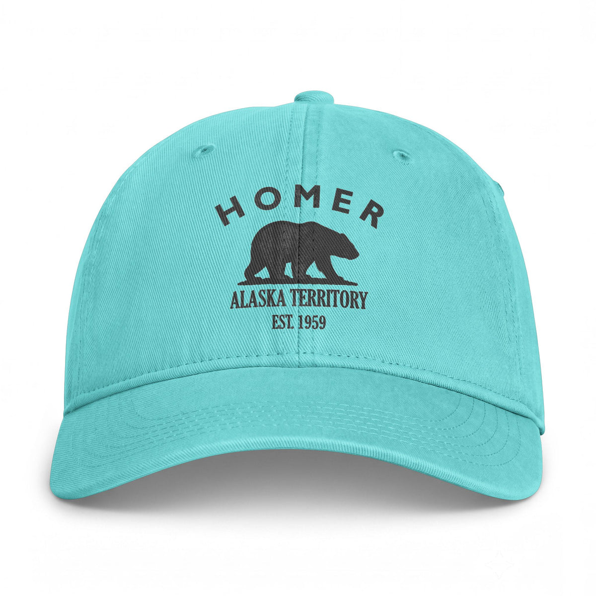 Homer Alaska Distressed Cotton Cap - Charcoal Print Logo