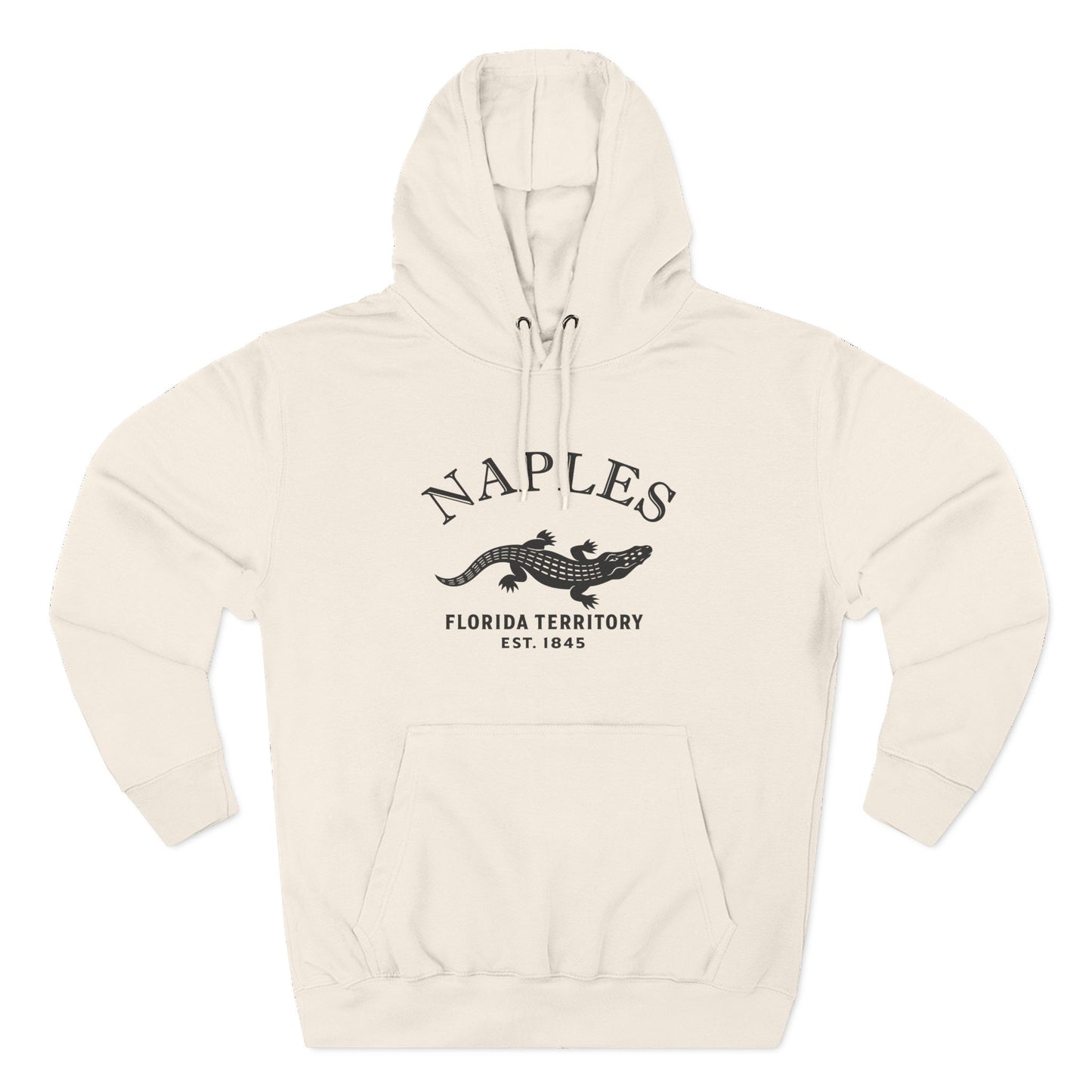 Naples Florida Vintage Retro Unisex Heavy Cotton Hoodie - Black Logo