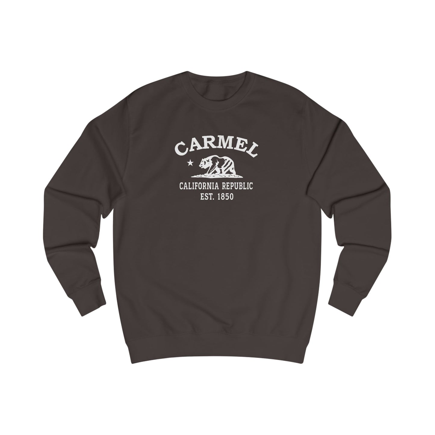 Carmel California Vintage Retro Premium Crewneck Sweatshirt - White Logo - Bottle Green