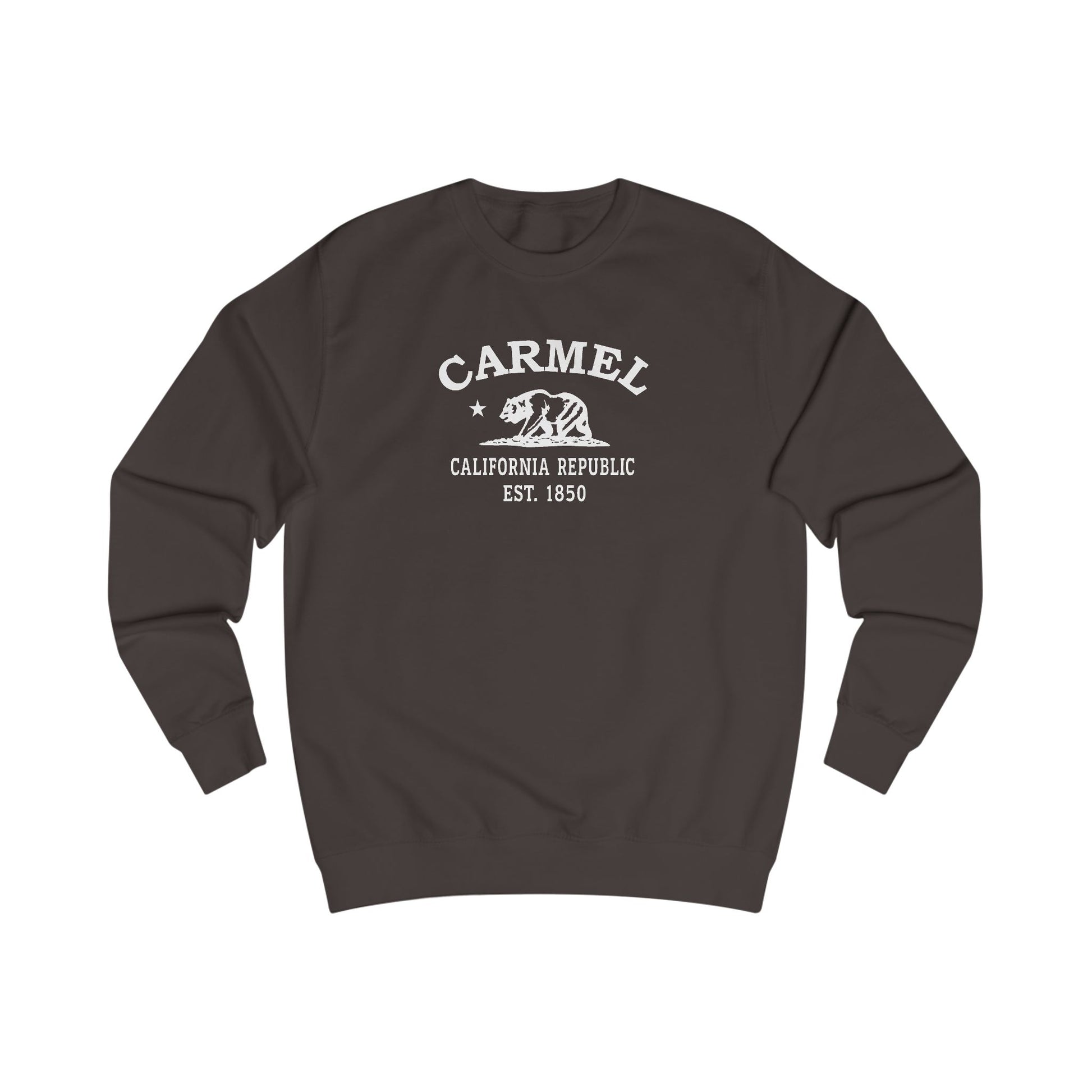 Carmel California Vintage Retro Premium Crewneck Sweatshirt - White Logo - Bottle Green