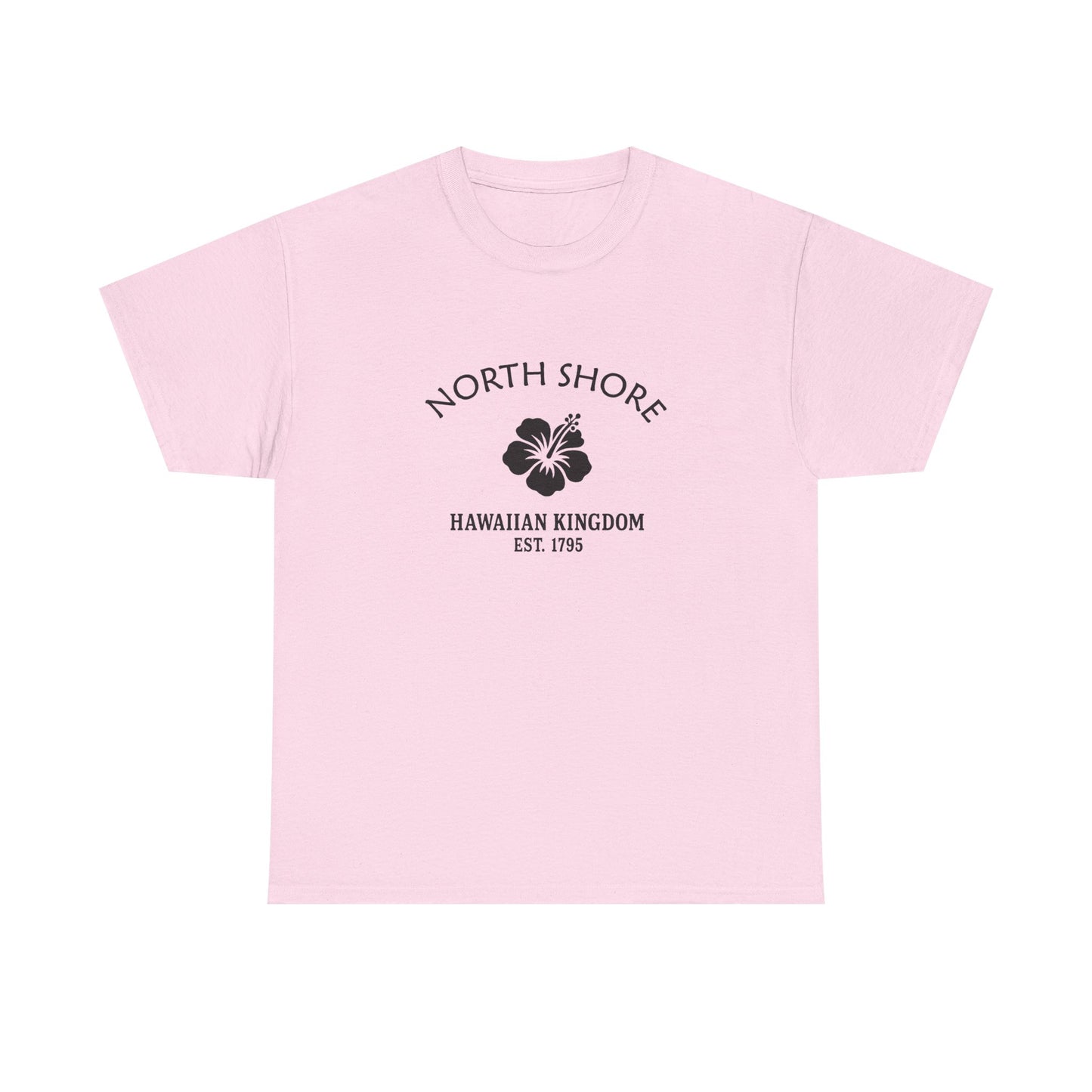 North Shore Hawaii Vintage Retro Unisex Heavy Cotton Tee - Black Logo