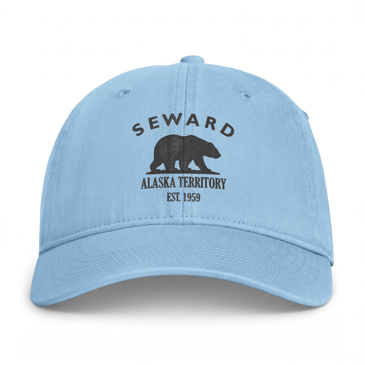 Seward Alaska Distressed Cotton Cap - Charcoal Print Logo