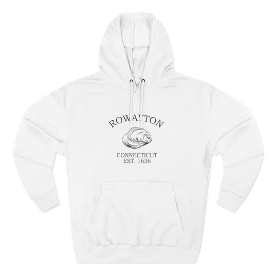 Rowayton Connecticut Vintage Retro Unisex Heavy Cotton Hoodie - Black Logo