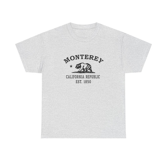 Monterey California Vintage Retro Unisex Heavy Cotton Tee - Black Logo