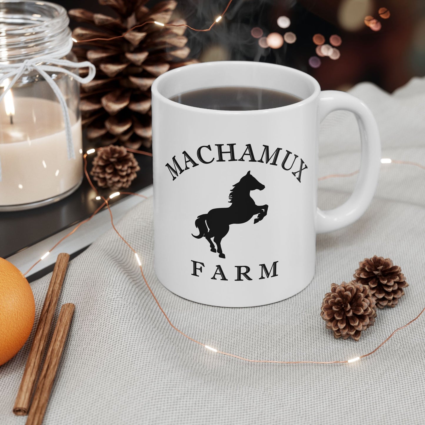 Machamux Farm Vintage Retro Ceramic Mug - Black Logo