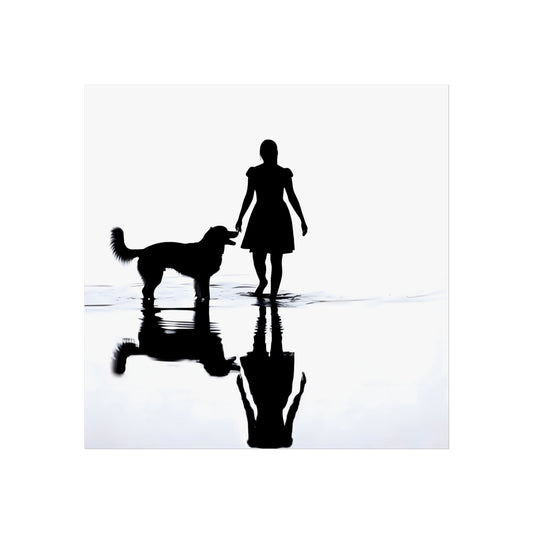 Quiet Walk, Black Water - Tide & Light Series Giclée Unframed Art Print