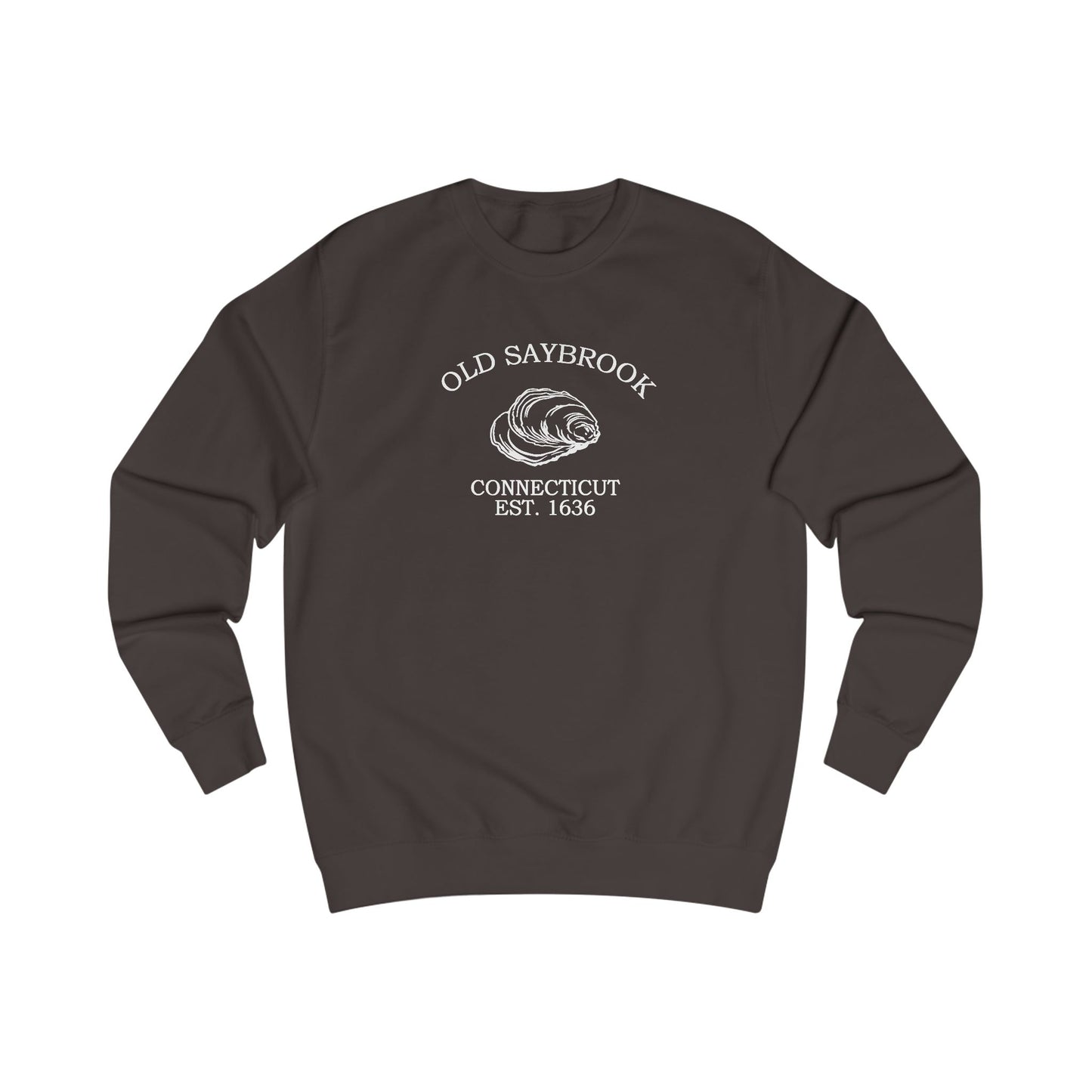 Old Saybrook Connecticut Vintage Retro Premium Crewneck Sweatshirt - White Logo - Bottle Green