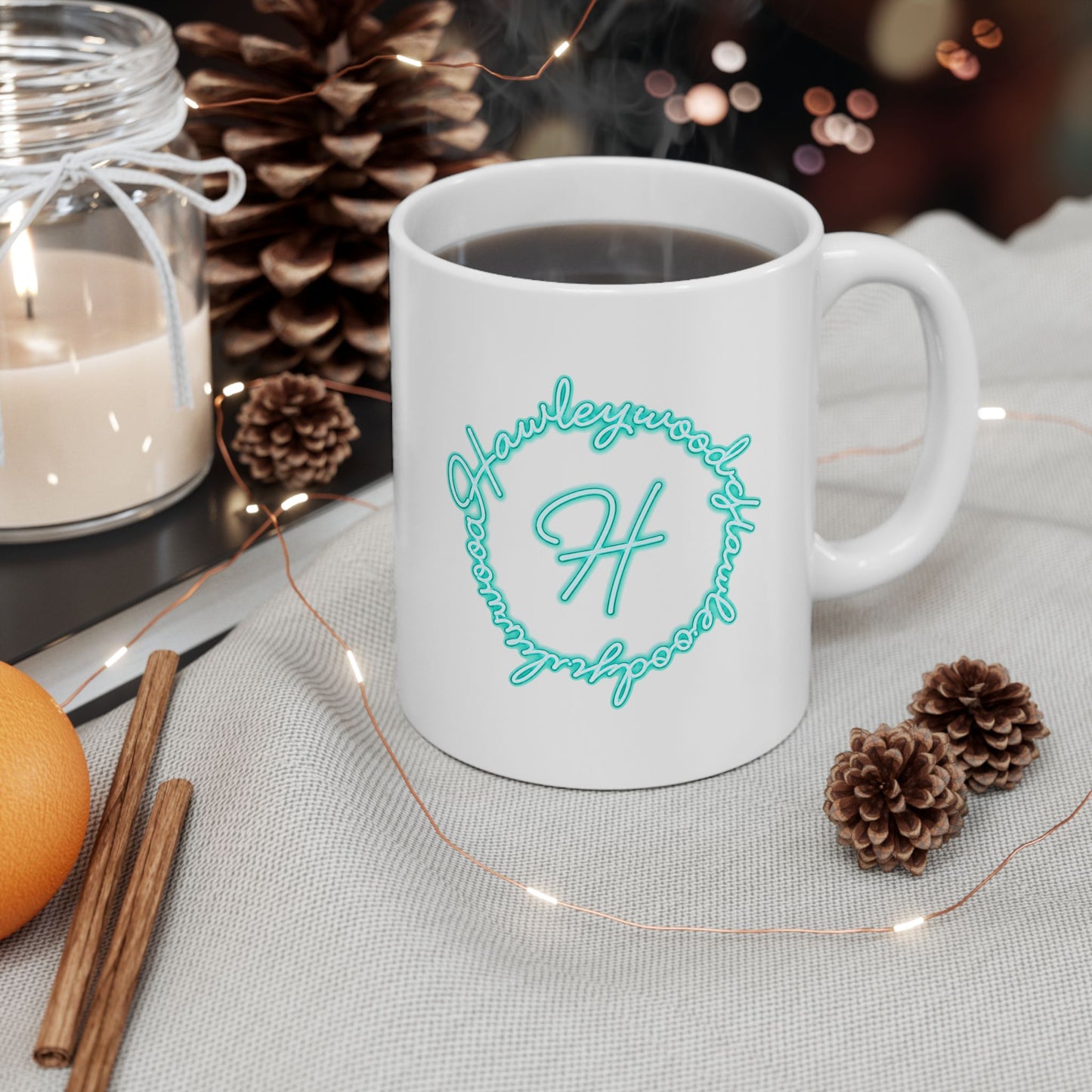 Hawleywood Vintage Retro Ceramic Mug - Round Logo
