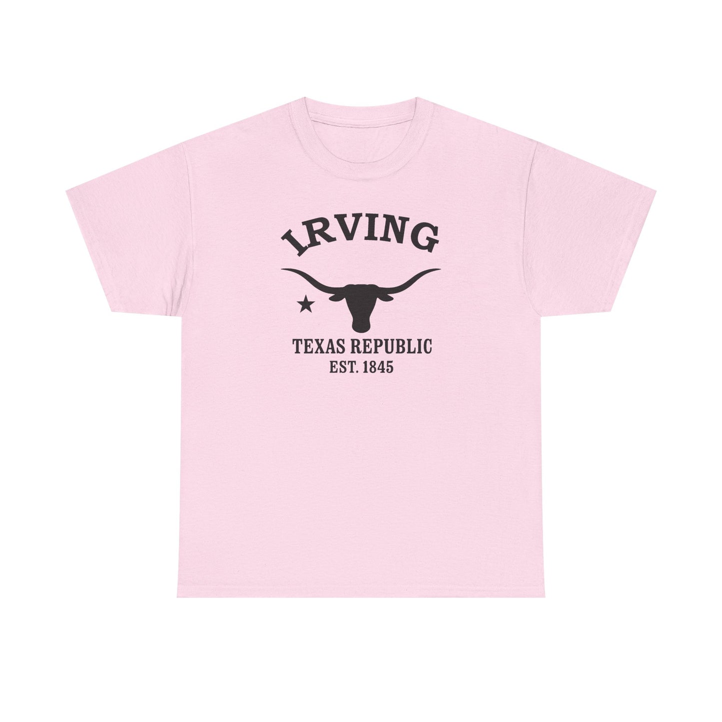 Irving Texas Vintage Retro Unisex Heavy Cotton Tee - Black Logo