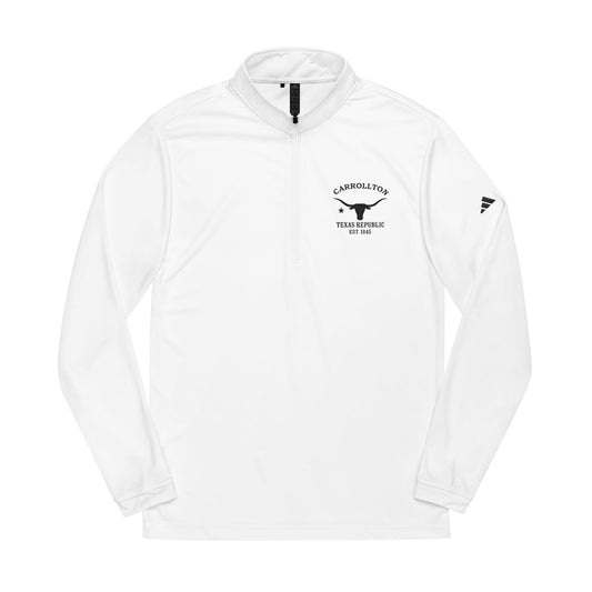 Carrollton Texas Vintage Retro Quarter-Zip Embroidered Pullover - Black Logo