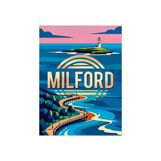 Milford Connecticut Vintage Retro Giclée Print Art Series Poster