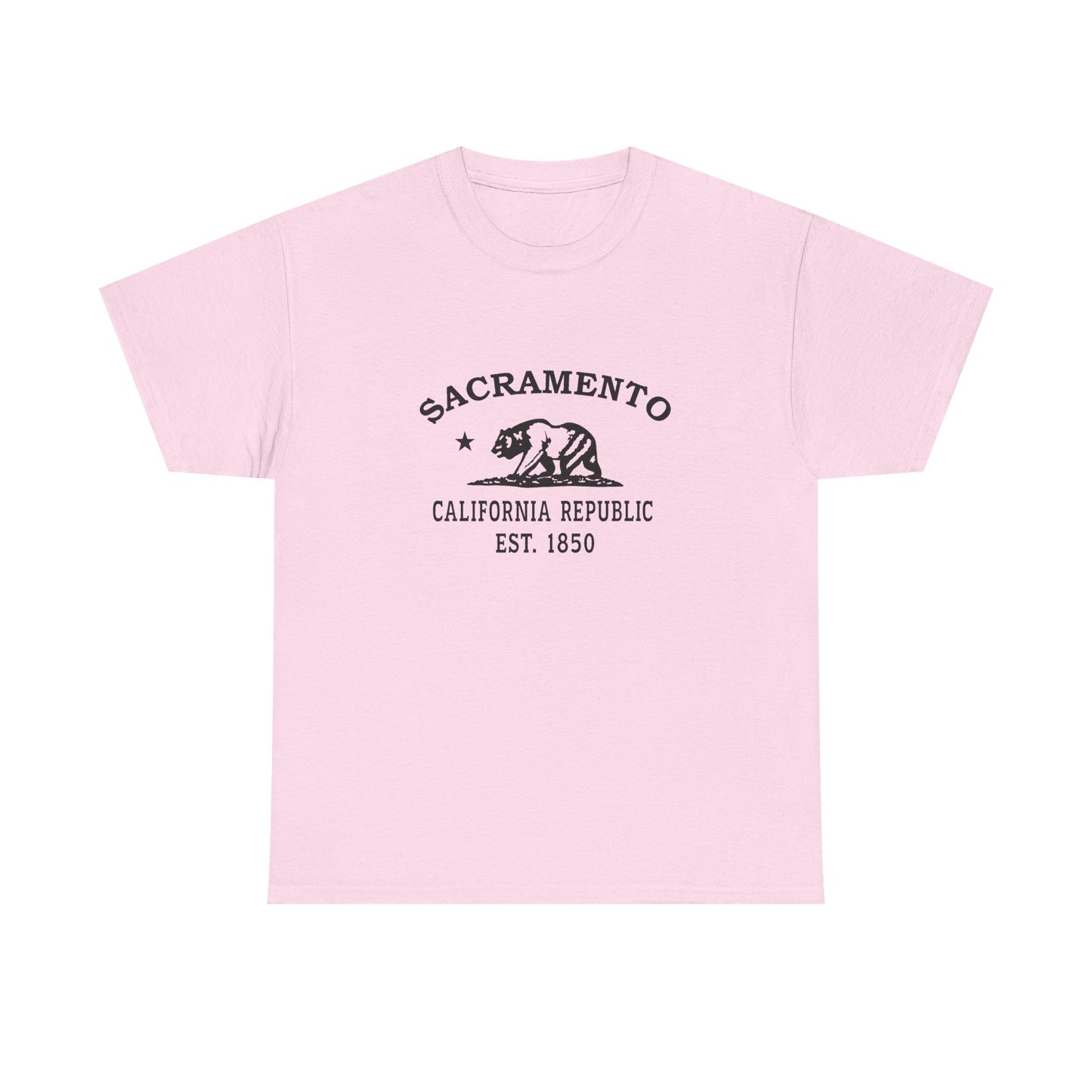 Sacramento California Vintage Retro Unisex Heavy Cotton Tee - Black Logo