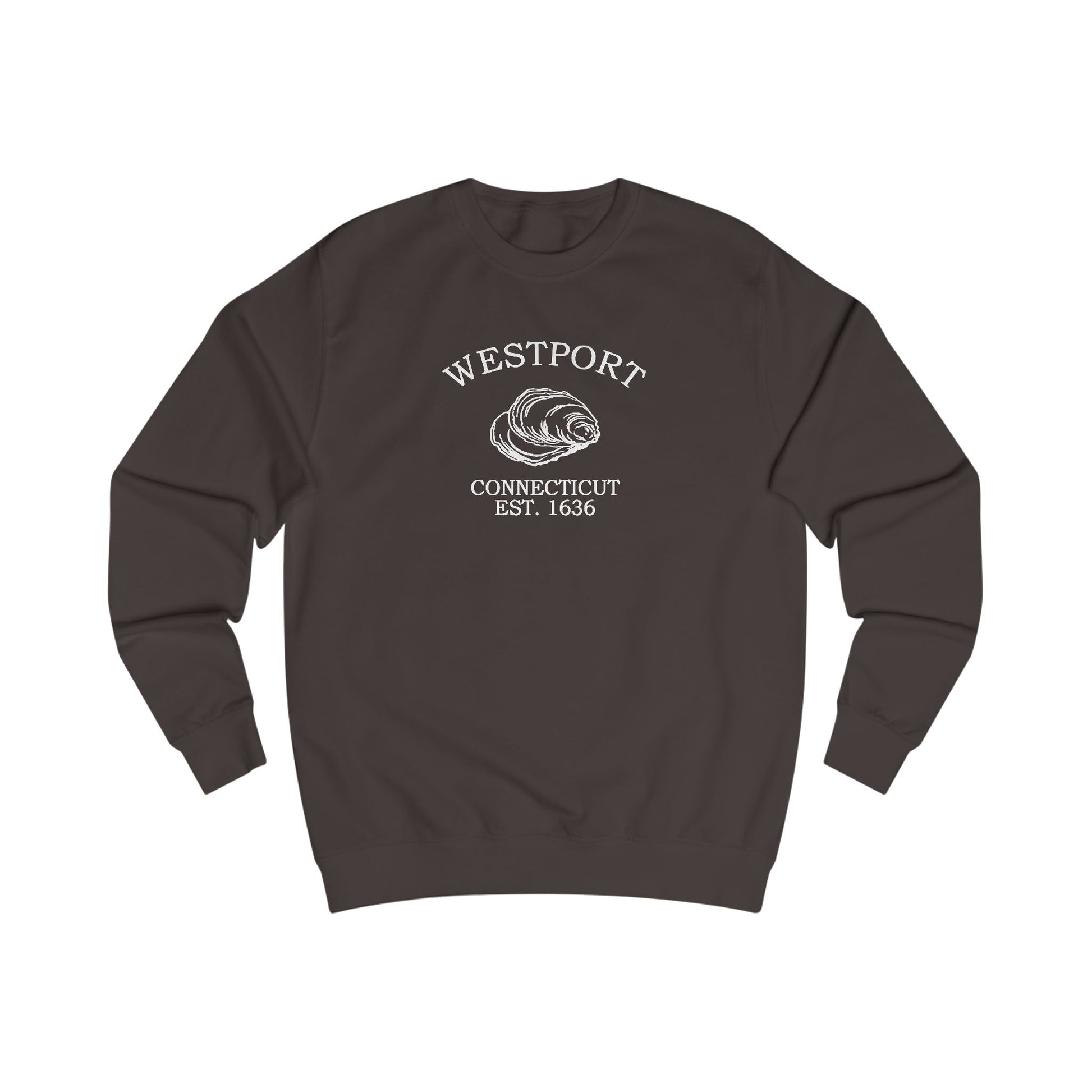 Westport Connecticut Vintage Retro Premium Crewneck Sweatshirt - White Logo - Bottle Green