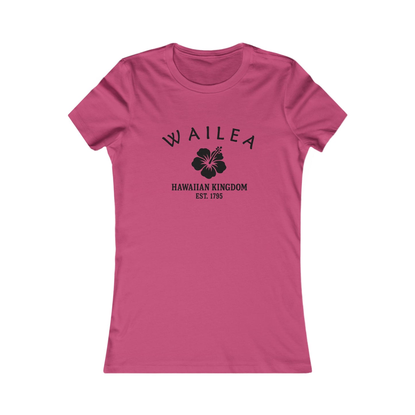 Wailea Hawaii Vintage Retro Womens Fitted Ringspun Cotton Tee - Black Logo