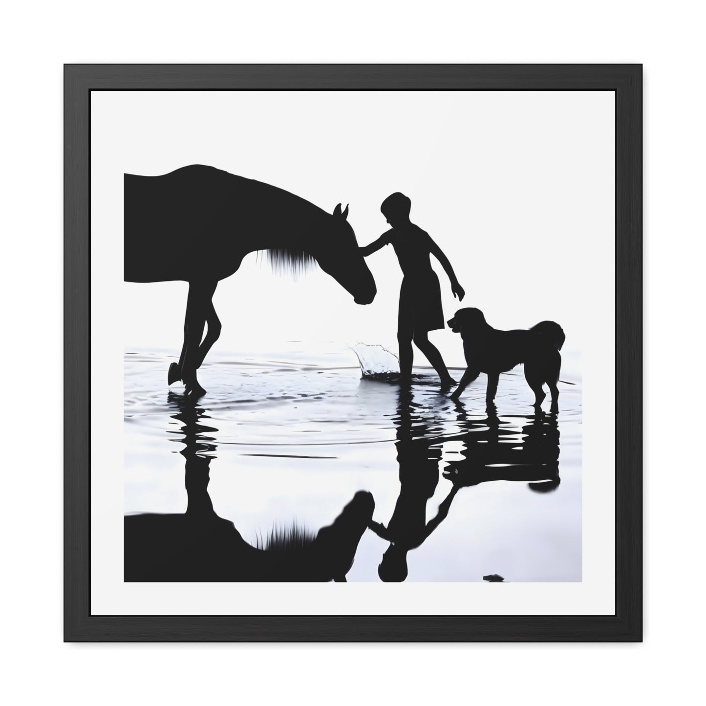 Hand on the Mane - Tide & Light Series Framed Poster