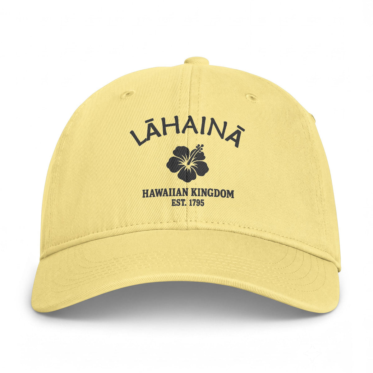 Lahaina Hawaii Distressed Cotton Cap - Charcoal Print Logo