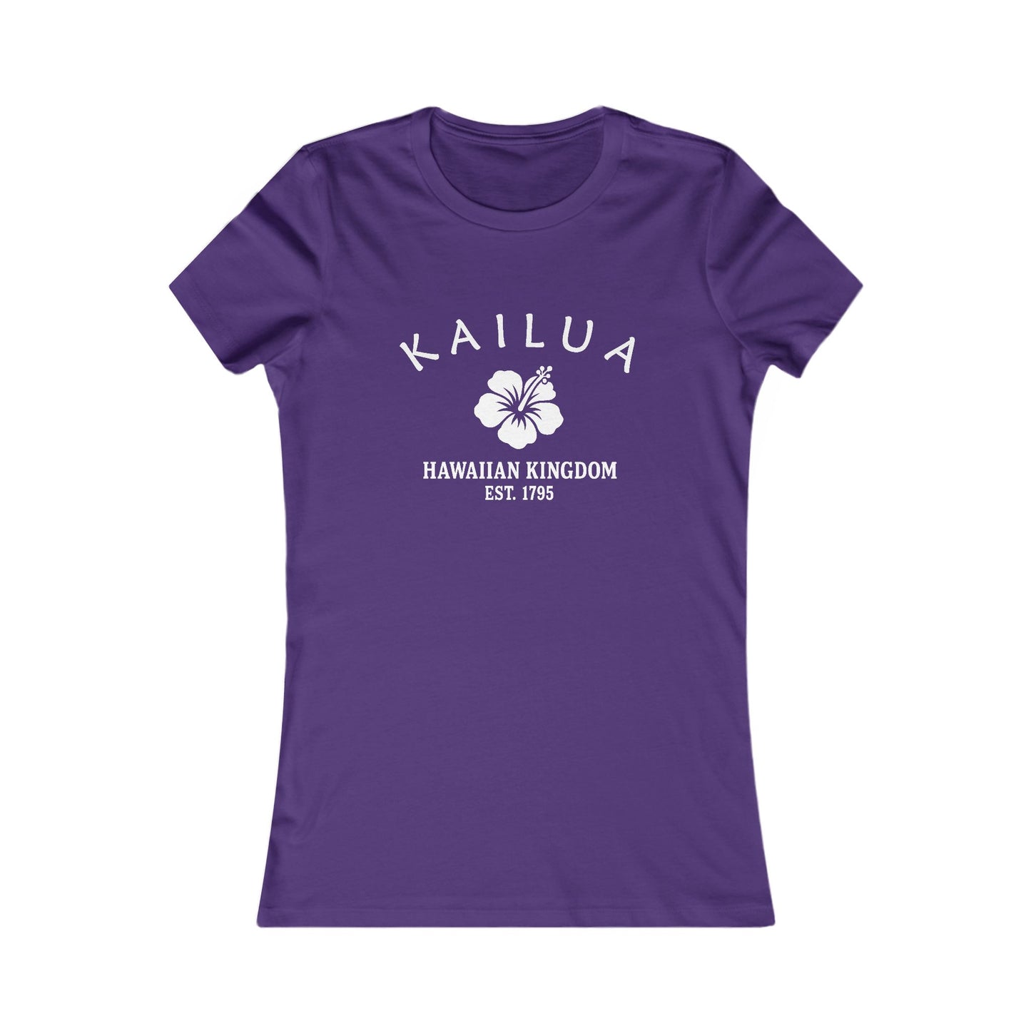 Kailua Hawaii Vintage Retro Womens Fitted Ringspun Cotton Tee - White Logo