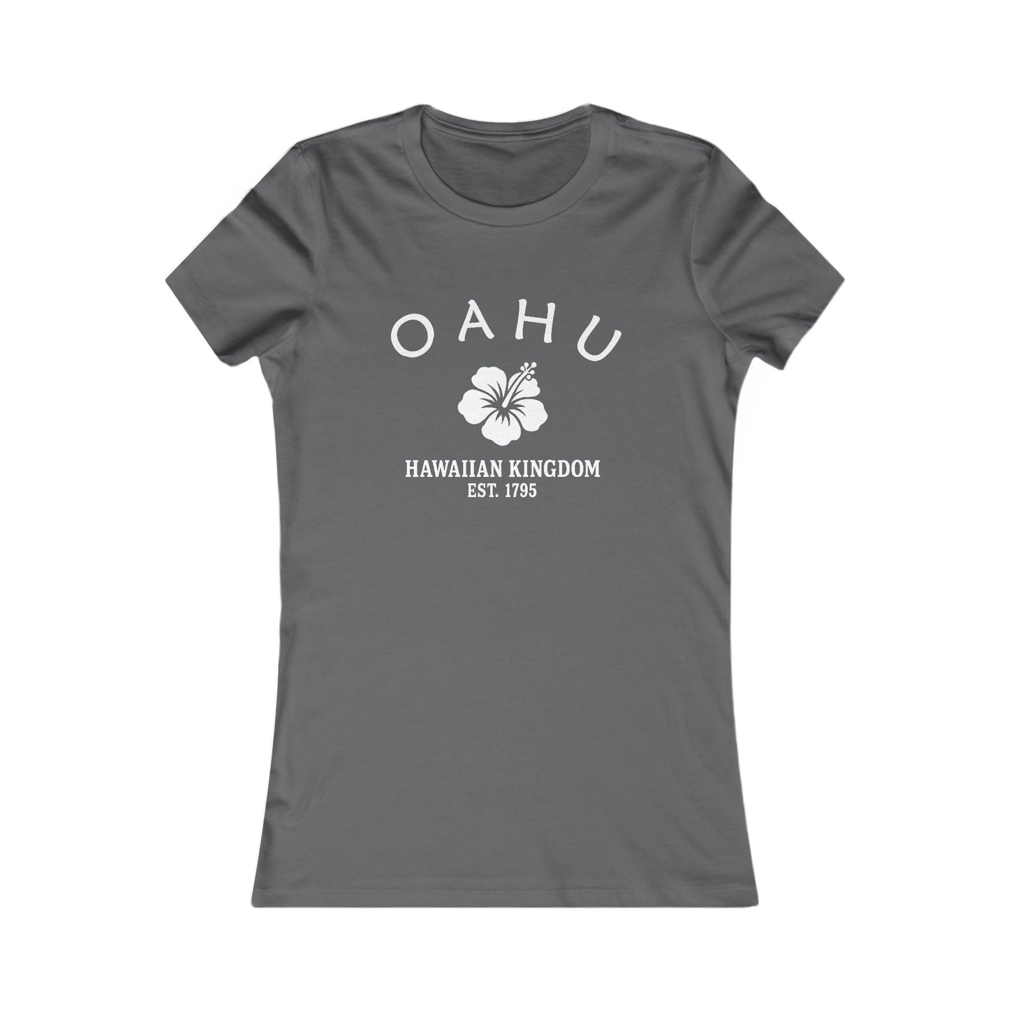 Oahu Hawaii Vintage Retro Womens Fitted Ringspun Cotton Tee - White Logo