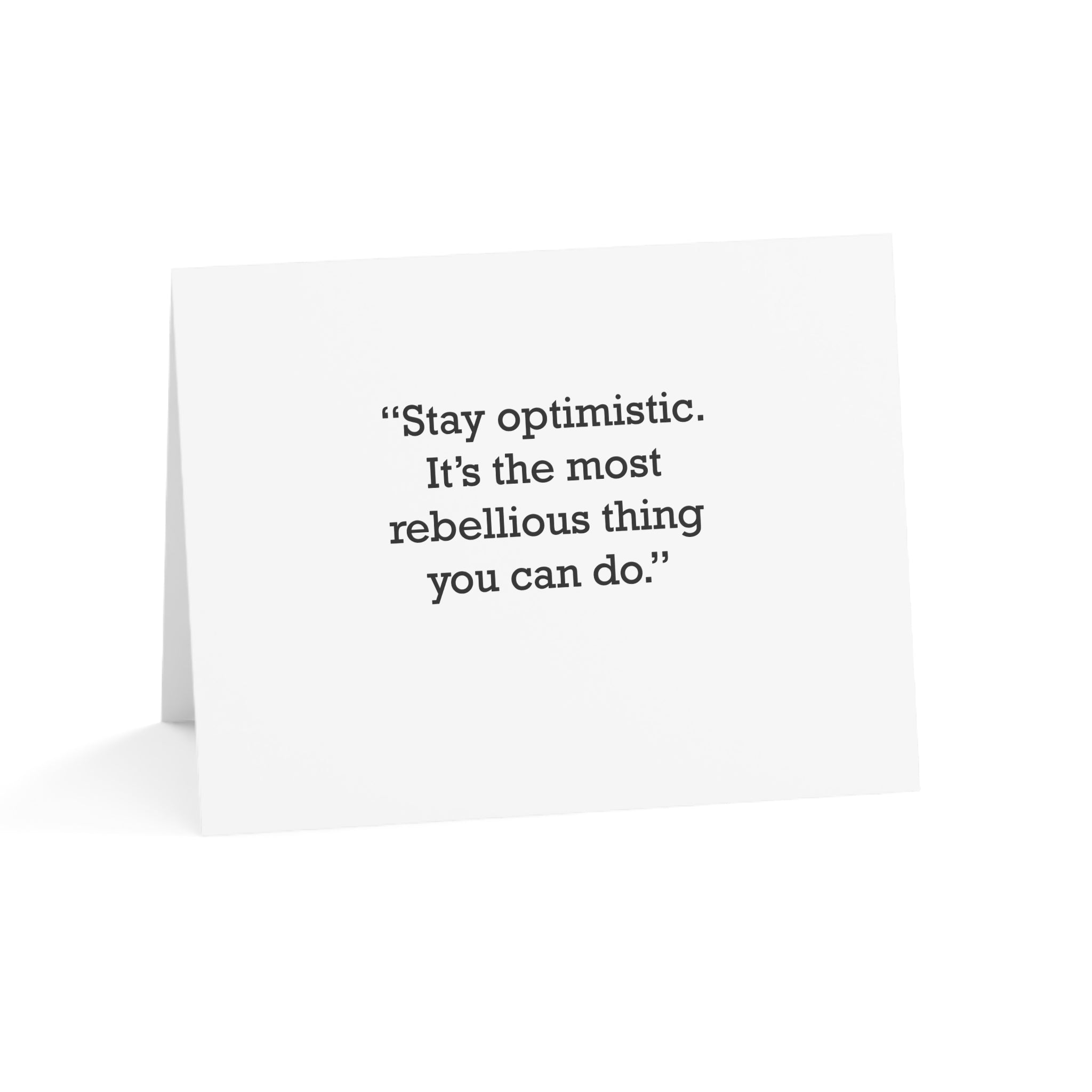 Quote 33 Stay Optimistic Its Vintage Retro Thank You Card Set - Black ...
