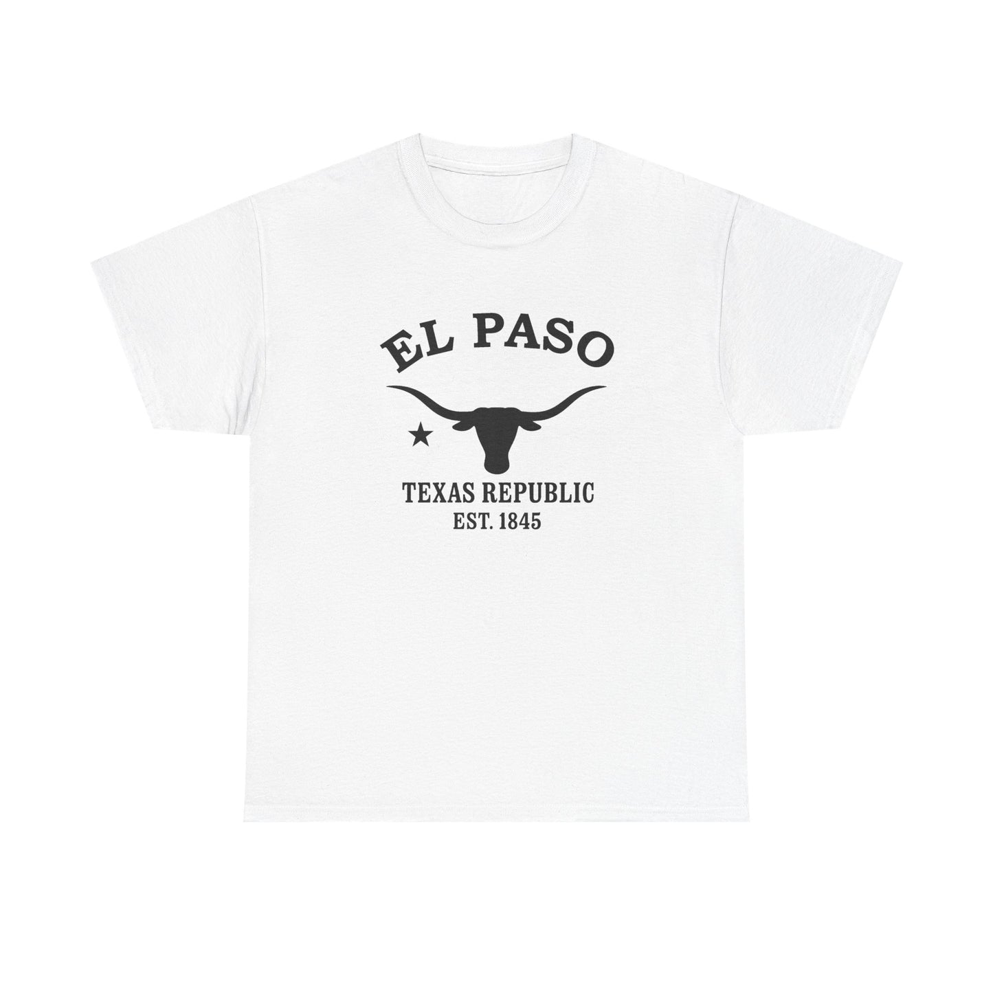 El Paso Texas Vintage Retro Unisex Heavy Cotton Tee - Black Logo