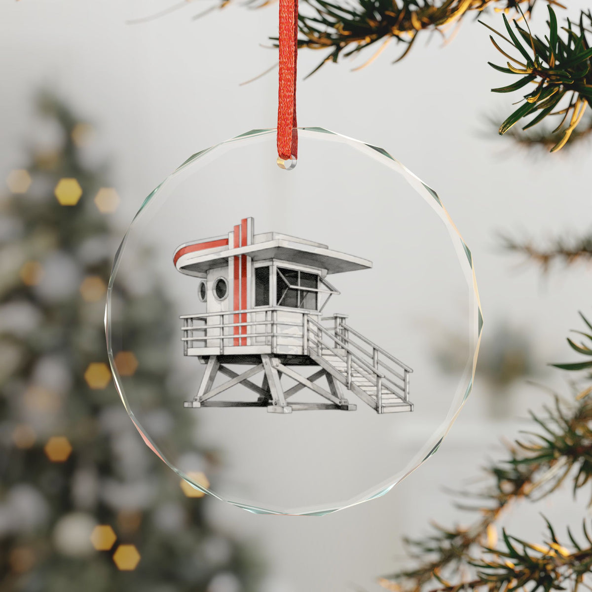 Miami Beach Florida Holiday Ornament - Lifeguard Towers