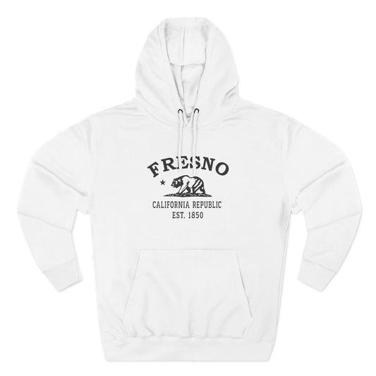 Fresno California Vintage Retro Unisex Heavy Cotton Hoodie - Black Logo