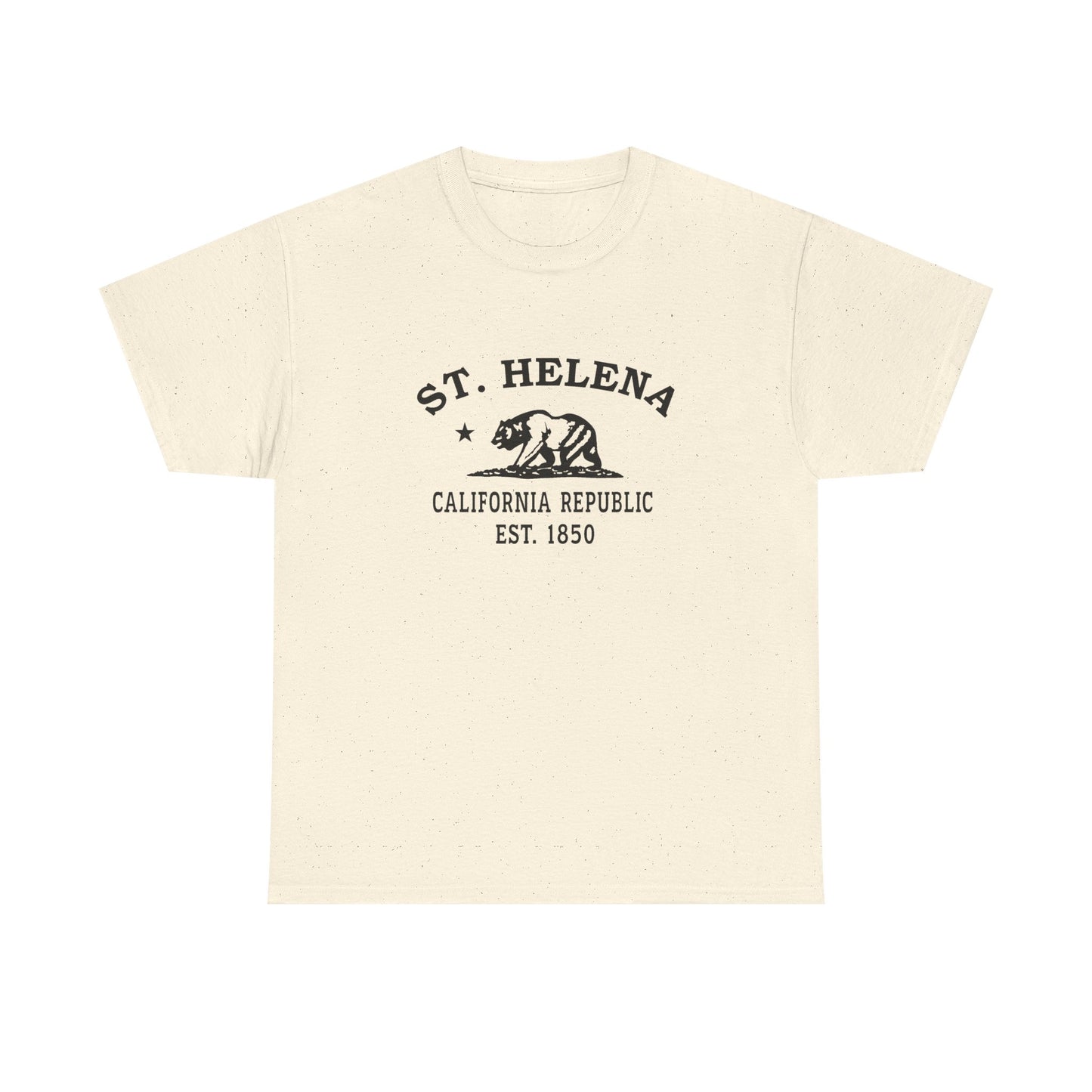 St Helena California Vintage Retro Unisex Heavy Cotton Tee - Black Logo