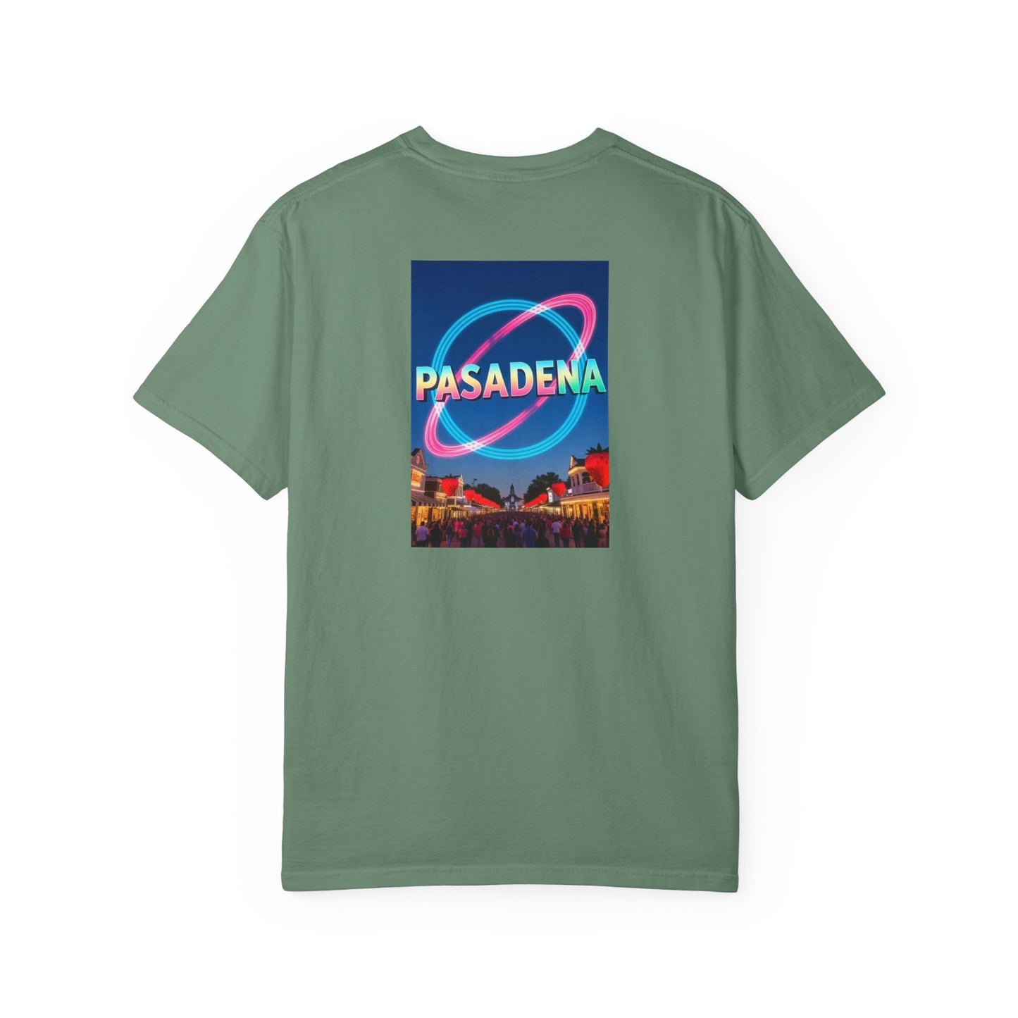 Pasadena Texas Vintage Retro Back Printed Art Series Cotton Tee - Black Logo