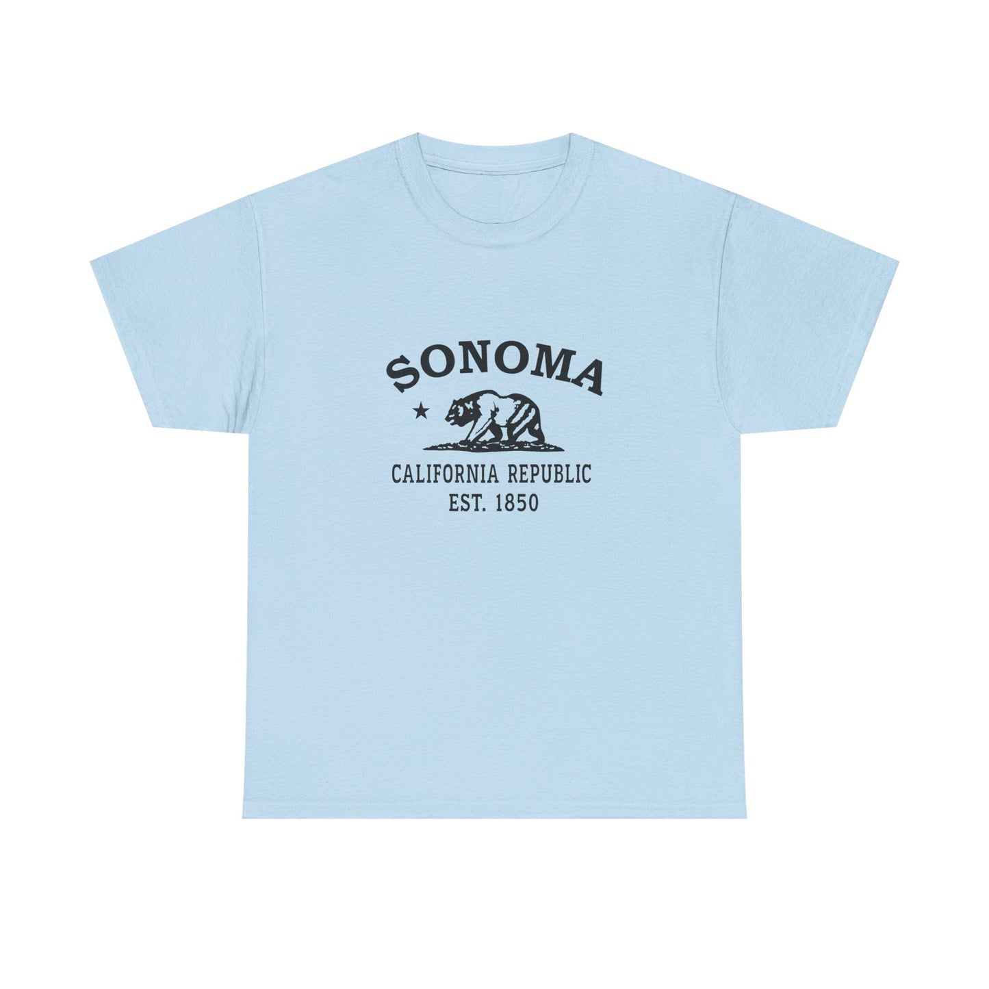 Sonoma California Vintage Retro Unisex Heavy Cotton Tee - Black Logo
