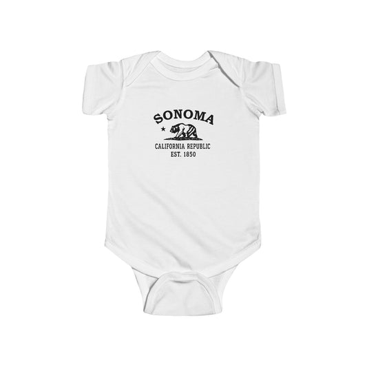 Sonoma California Cotton Jersey Baby Bodysuit - Black Logo