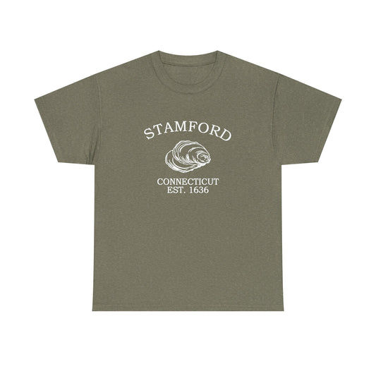 Stamford Connecticut Vintage Retro Unisex Heavy Cotton Tee - White Logo