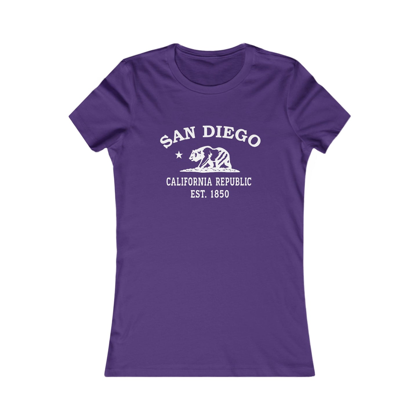 San Diego California Vintage Retro Womens Fitted Ringspun Cotton Tee - White Logo