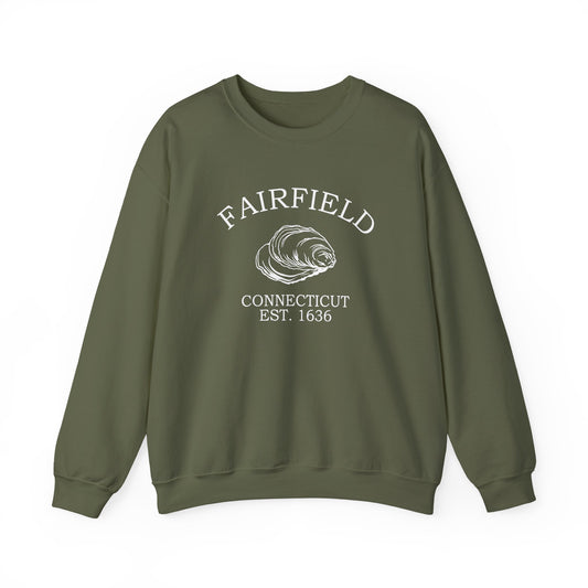Fairfield Connecticut Vintage Retro Unisex Heavy Crewneck Sweatshirt - White Logo