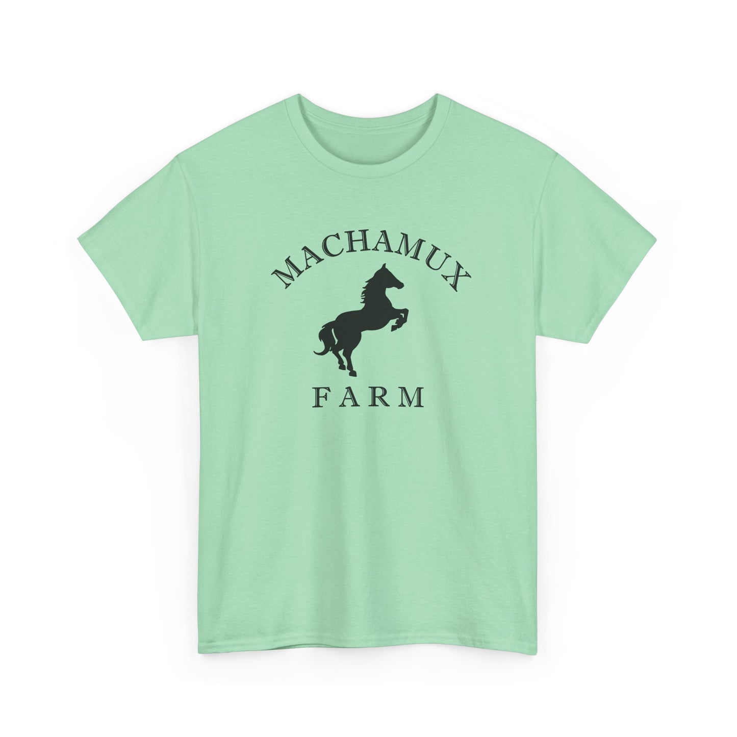 Machamux Farm Vintage Retro Unisex Heavy Cotton Tee - Black Logo