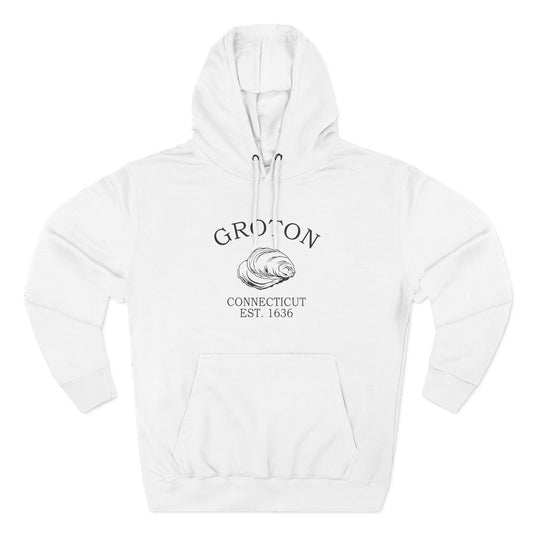 Groton Connecticut Vintage Retro Unisex Heavy Cotton Hoodie - Black Logo