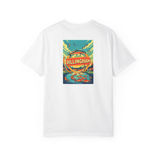 Dillingham Alaska Vintage Retro Back Printed Art Series Cotton Tee - Black Logo