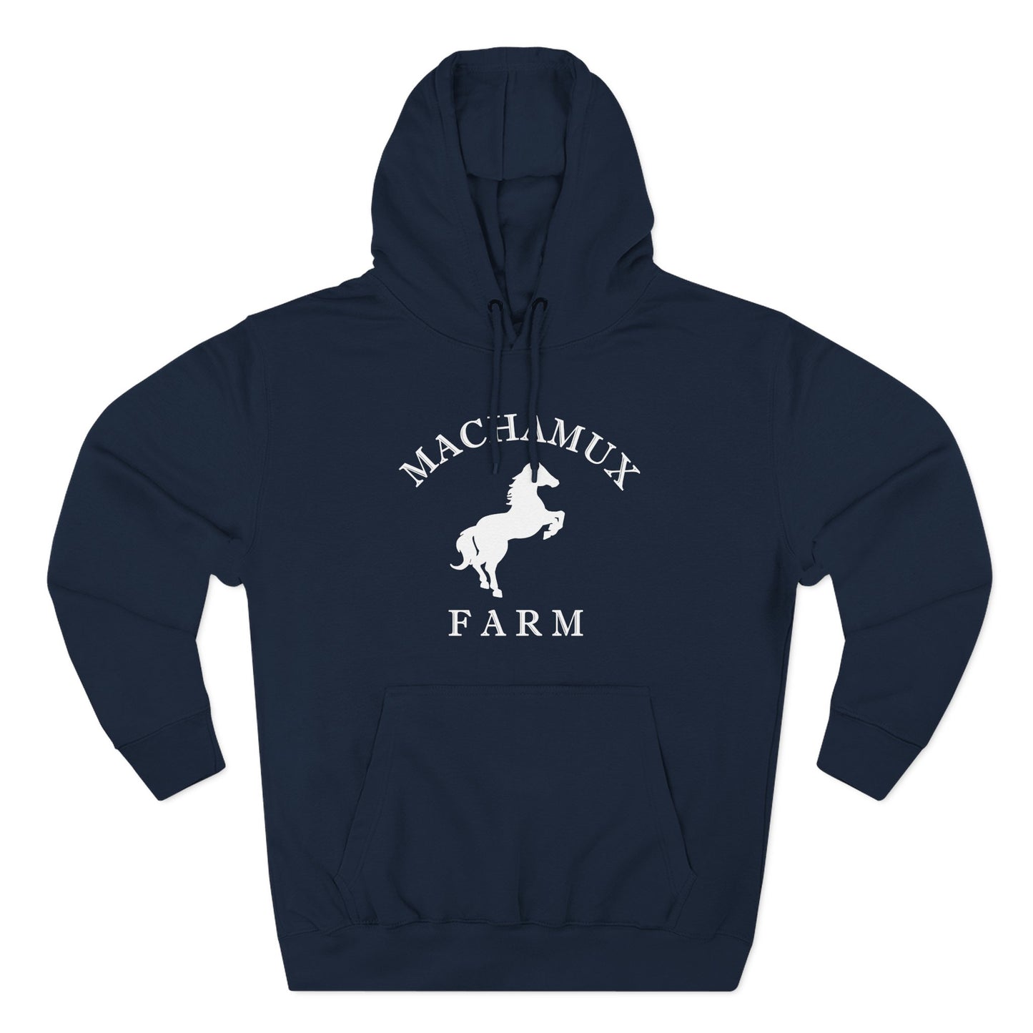 Machamux Farm Vintage Retro Unisex Heavy Cotton Hoodie - White Logo