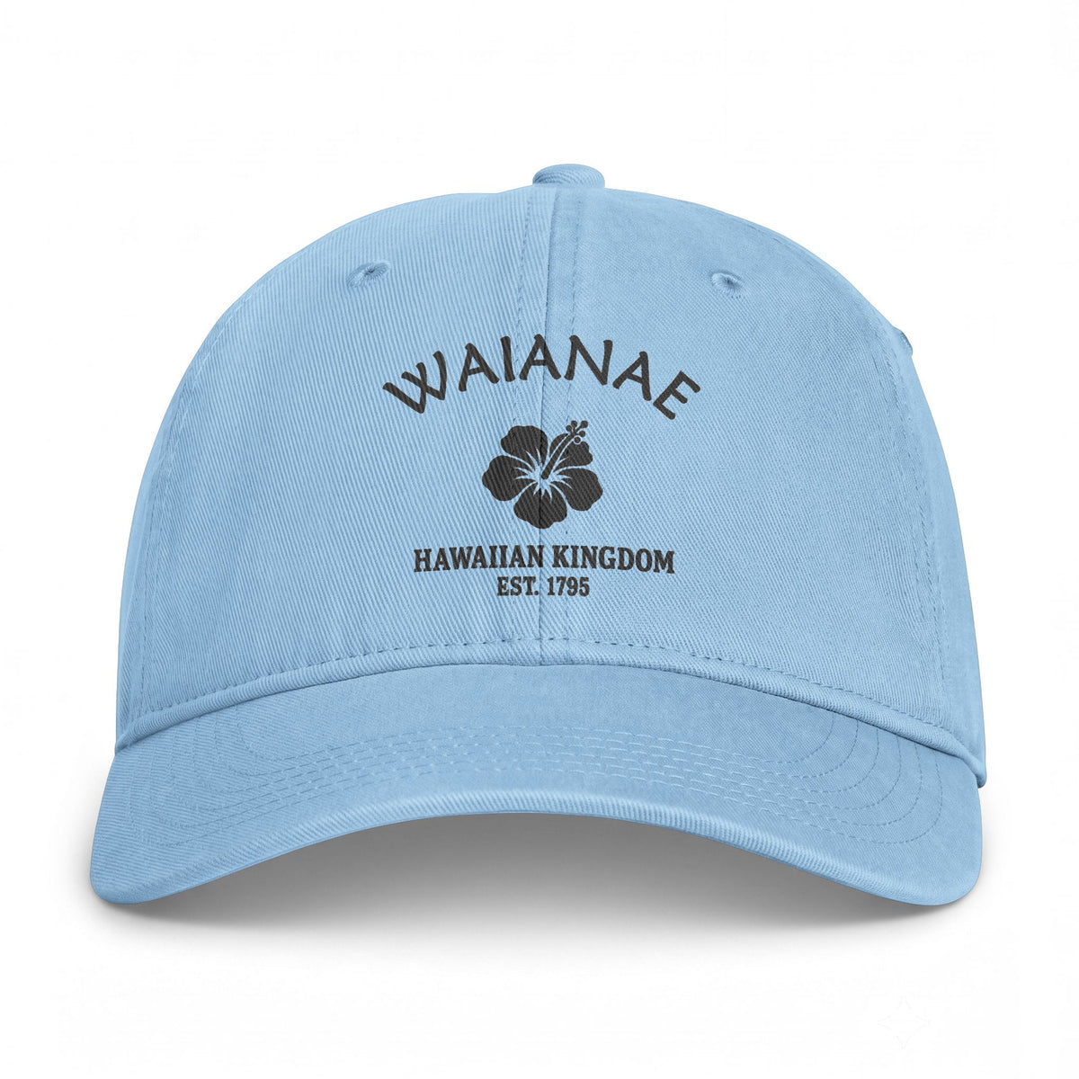 Waianae Hawaii Distressed Cotton Cap - Charcoal Print Logo