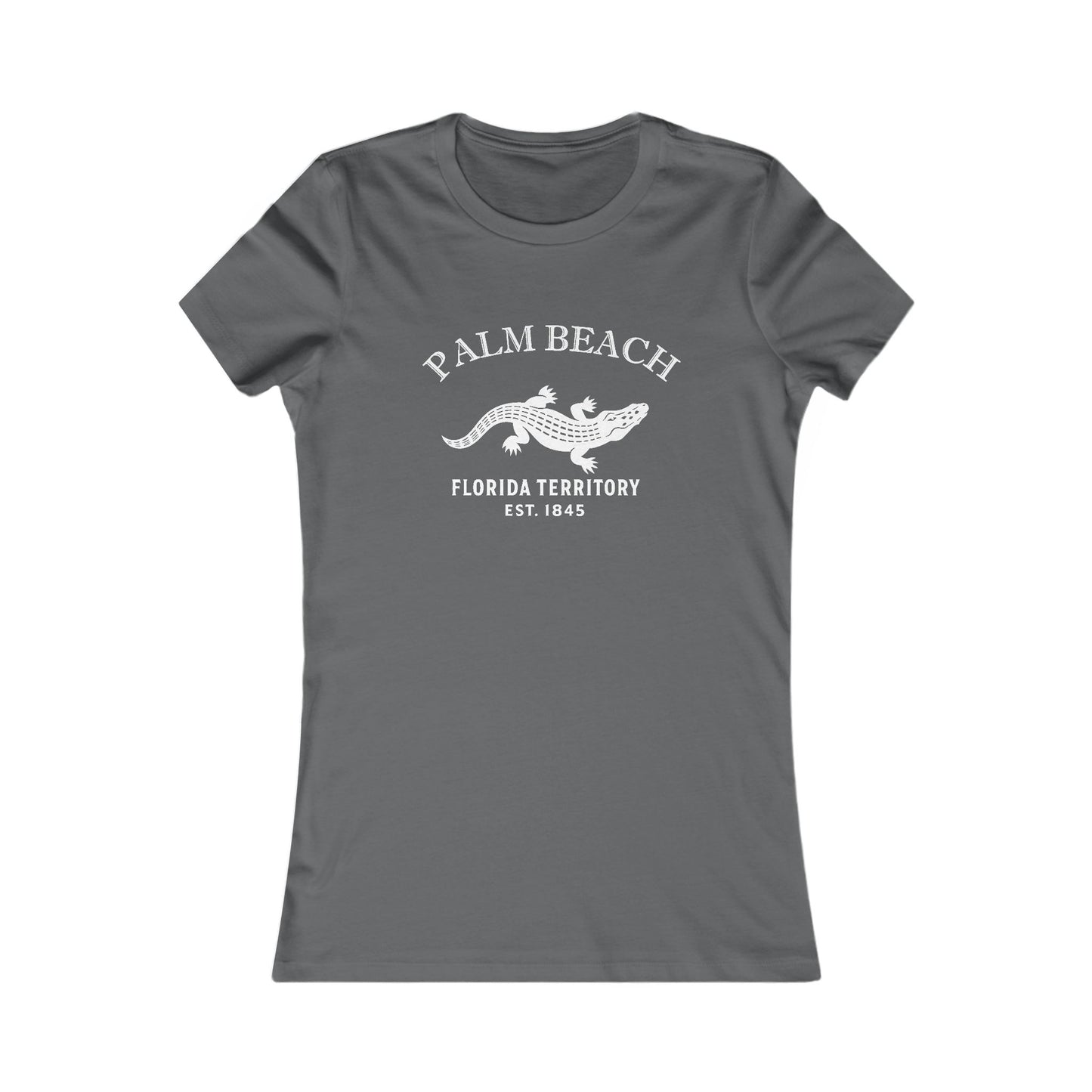 Palm Beach Florida Vintage Retro Womens Fitted Ringspun Cotton Tee - White Logo