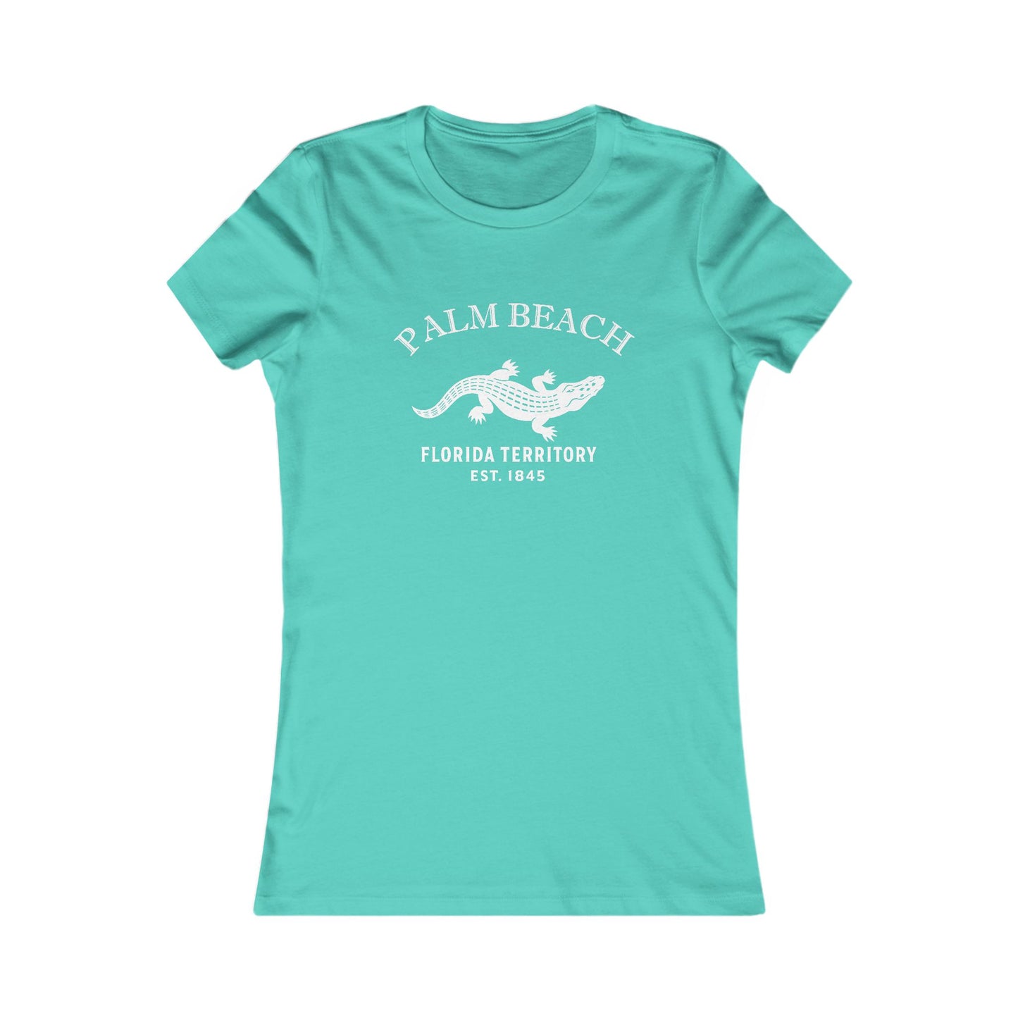 Palm Beach Florida Vintage Retro Womens Fitted Ringspun Cotton Tee - White Logo