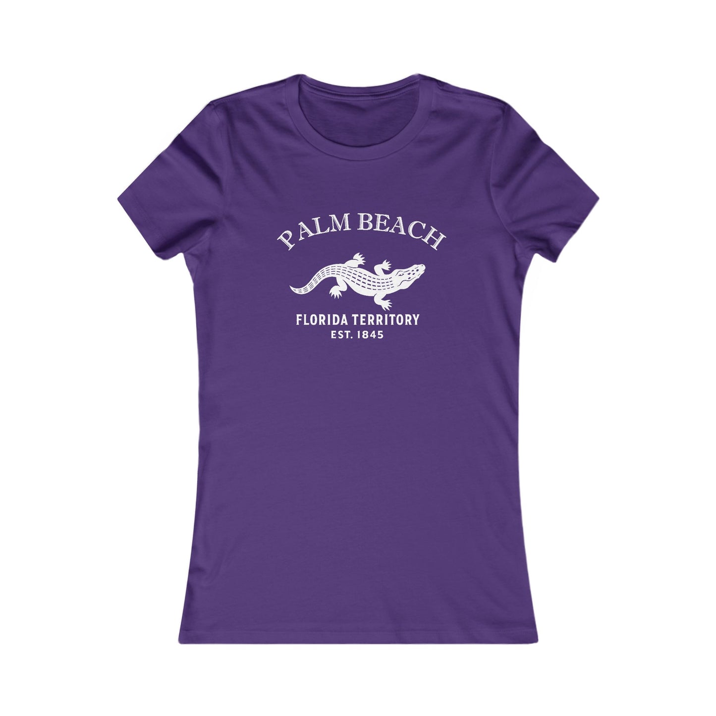 Palm Beach Florida Vintage Retro Womens Fitted Ringspun Cotton Tee - White Logo
