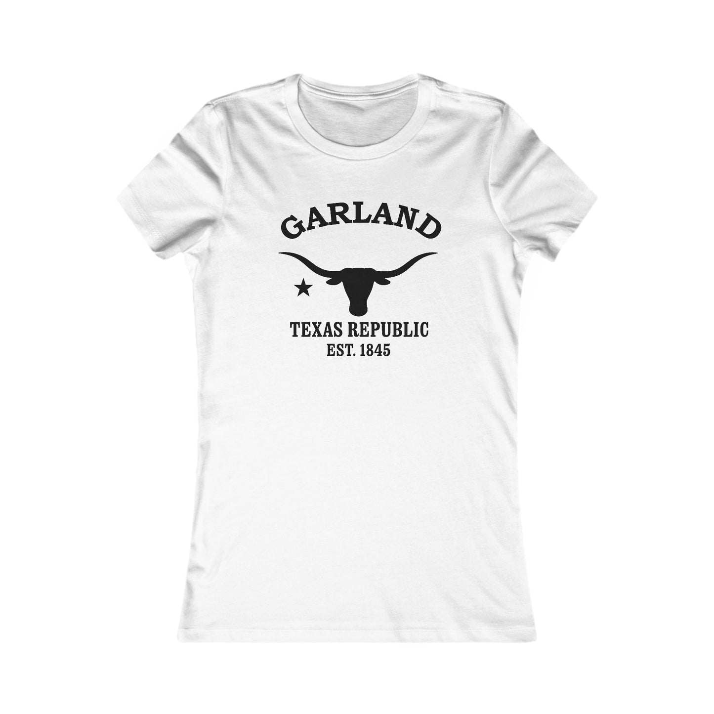 Garland Texas Vintage Retro Womens Fitted Ringspun Cotton Tee - Black Logo