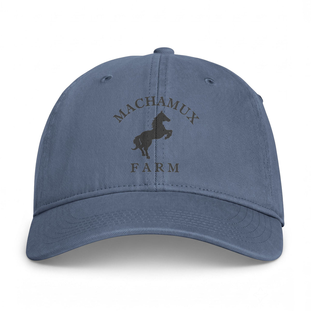 Machamux Farm Distressed Cotton Cap - Charcoal Print Logo