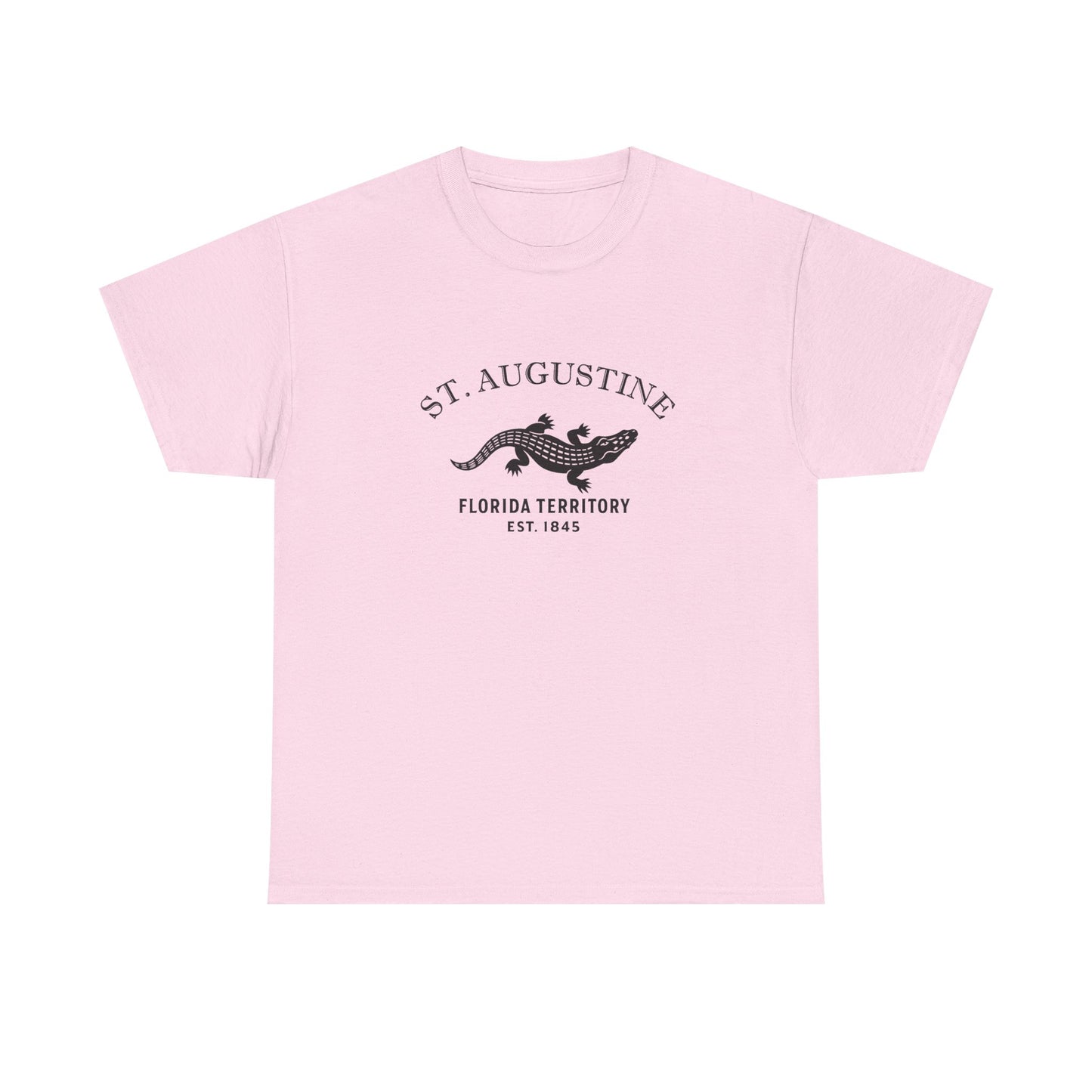 St Augustine Florida Vintage Retro Unisex Heavy Cotton Tee - Black Logo